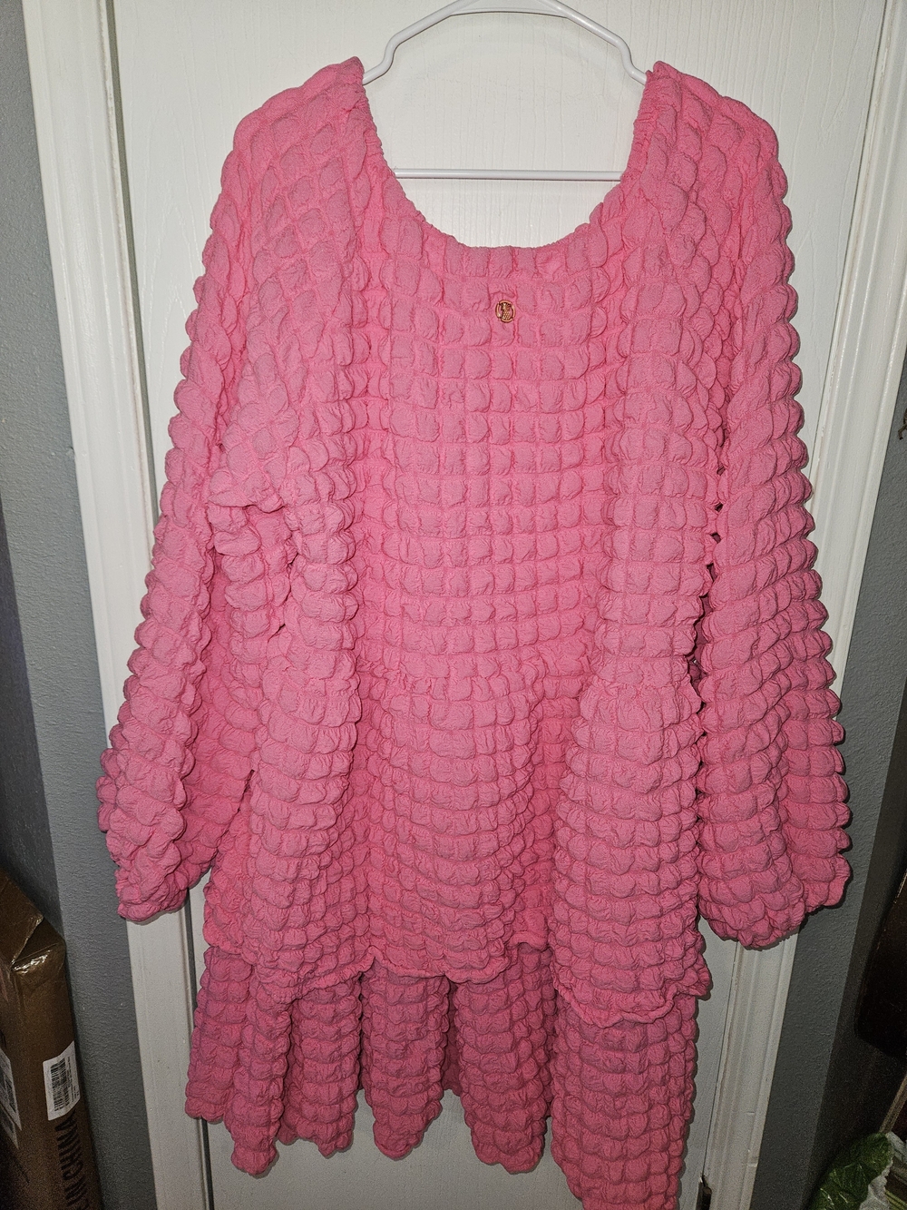 Simply Southern  Pink Textured Midi Dress - Picture 4 of 6